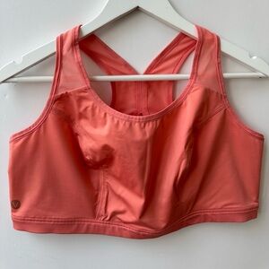 LANE BRYANT / LIVI ACTIVE - Coral Pink Mesh Racer Back Style Sports Bra - 18/20